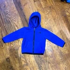 The NorthFace blue fleece infant jacket